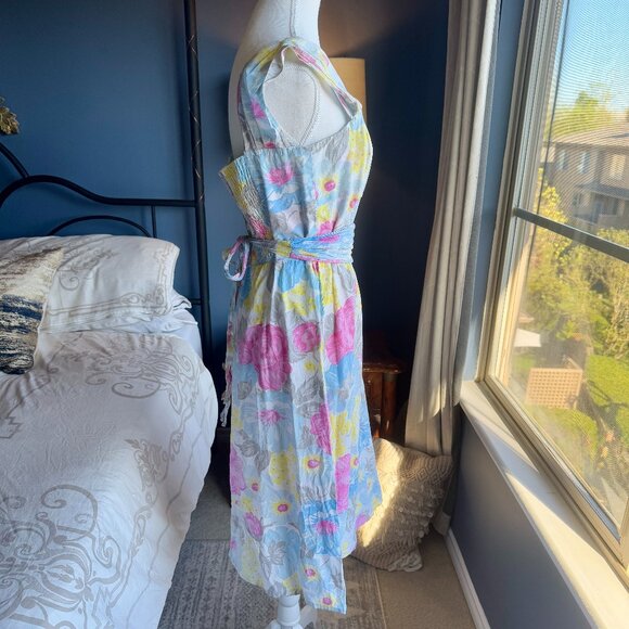 Vintage 90s Pastel Floral Sun Dress - Picture 5 of 10